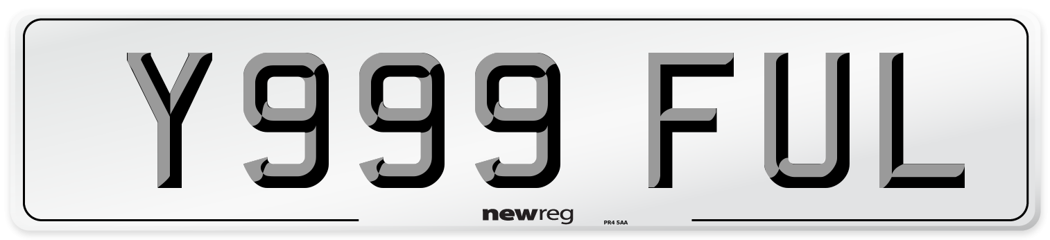 Y999 FUL Number Plate from New Reg